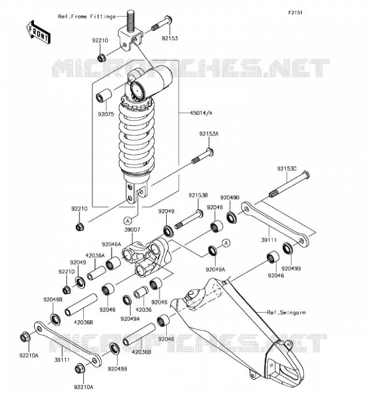 SUSPENSION/AMORTISSEUR Kawasaki MOTOS 636 2017 NINJA ZX-6R  ZX636EHFA