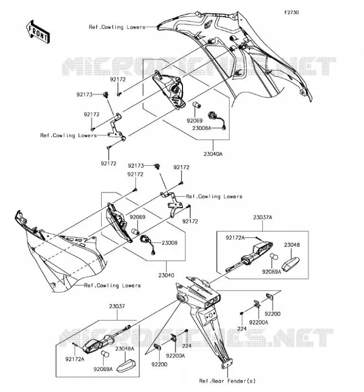 CLIGNOTANTS Kawasaki MOTOS 636 2017 NINJA ZX-6R  ZX636EHF