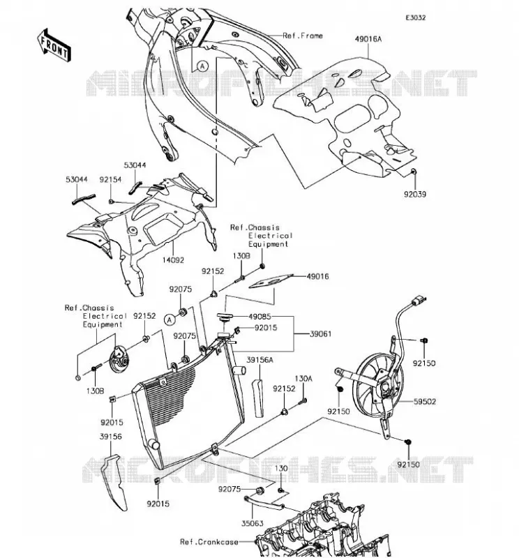 RADIATEUR Kawasaki MOTOS 636 2017 NINJA ZX-6R  ZX636EHF