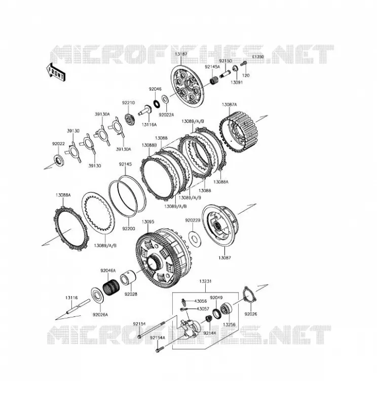 EMBRAYAGE Kawasaki MOTOS 1400 2018 ZZR1400 ABS  ZX1400JJF