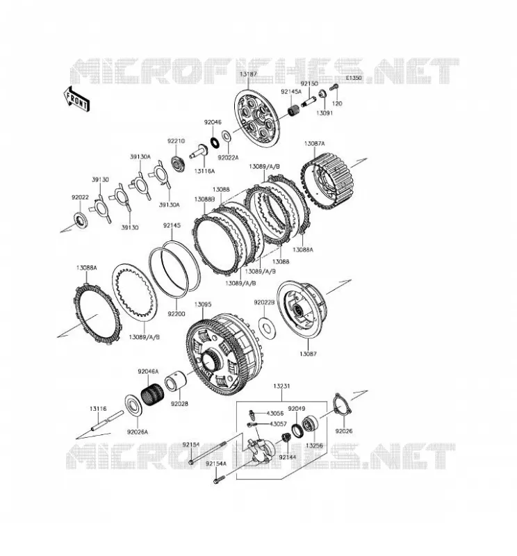 EMBRAYAGE Kawasaki MOTOS 1400 2018 ZZR1400 ABS  ZX1400JJF