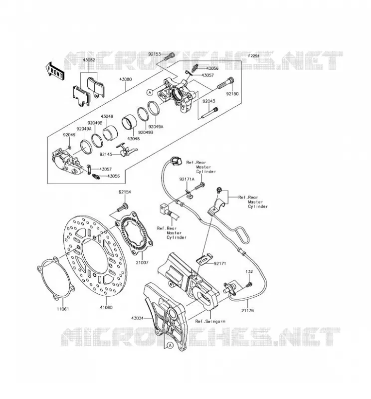 FREIN ARRIERE Kawasaki MOTOS 1400 2018 ZZR1400 ABS  ZX1400JJF