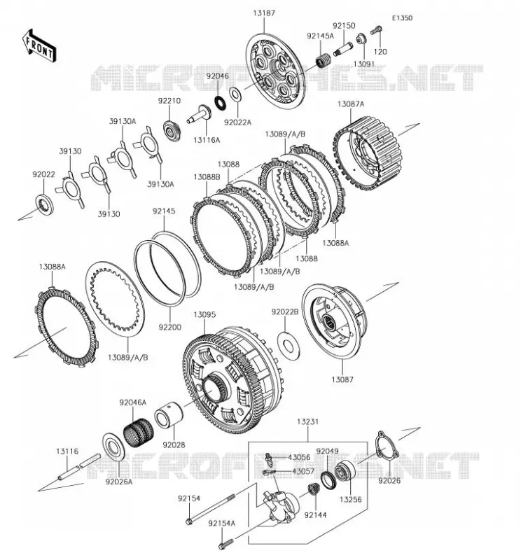 EMBRAYAGE Kawasaki MOTOS 1400 2018 ZZR1400 ABS  ZX1400HJF