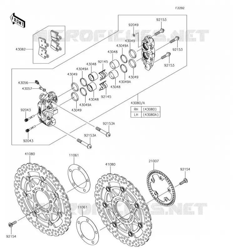 FREIN AVANT Kawasaki MOTOS 1400 2018 ZZR1400 ABS  ZX1400HJF