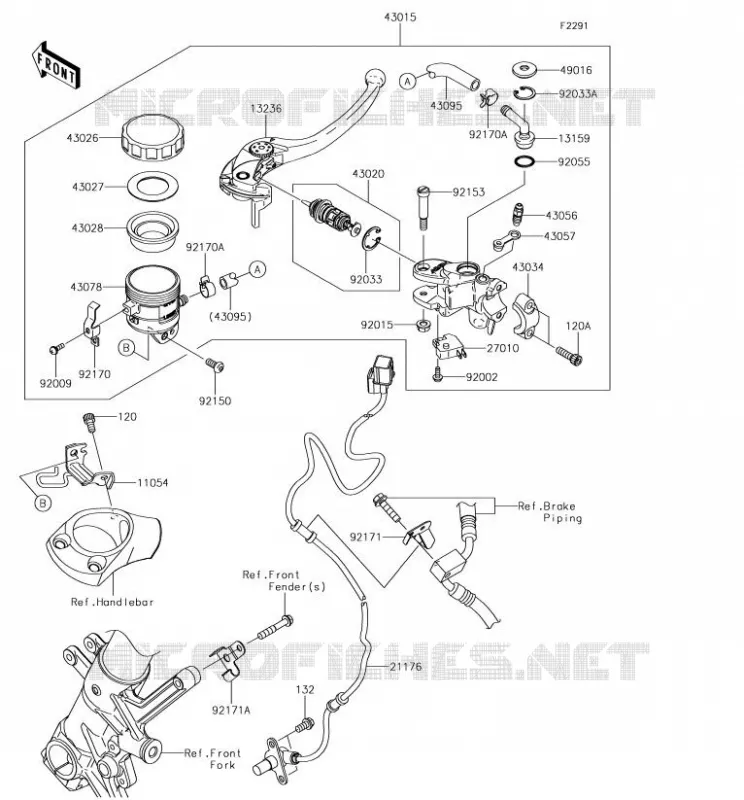 MAITRE CYLINDRE AV Kawasaki MOTOS 1400 2018 ZZR1400 ABS  ZX1400HJF