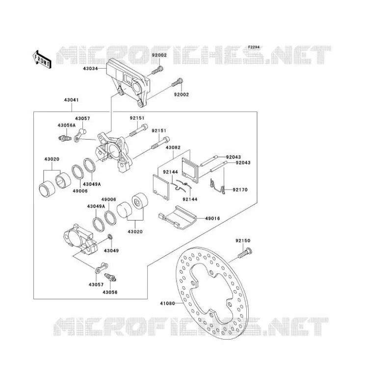 FREIN ARRIERE Kawasaki MOTOS 1200 2002 NINJA ZX-12R  ZX1200-B1H