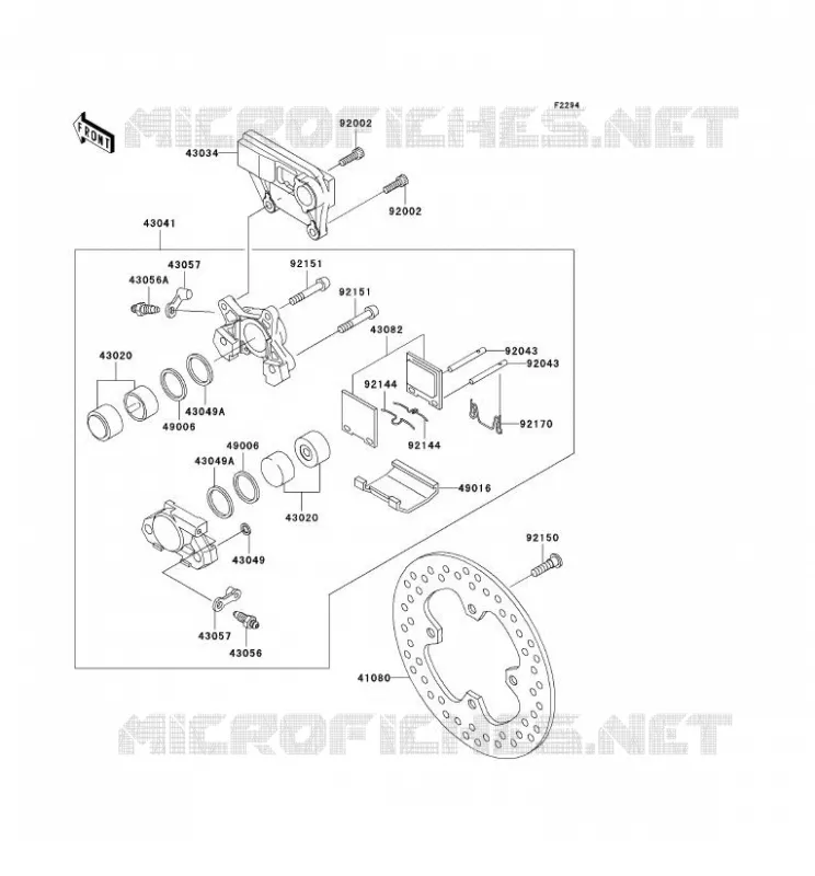 FREIN ARRIERE Kawasaki MOTOS 1200 2002 NINJA ZX-12R  ZX1200-B1H