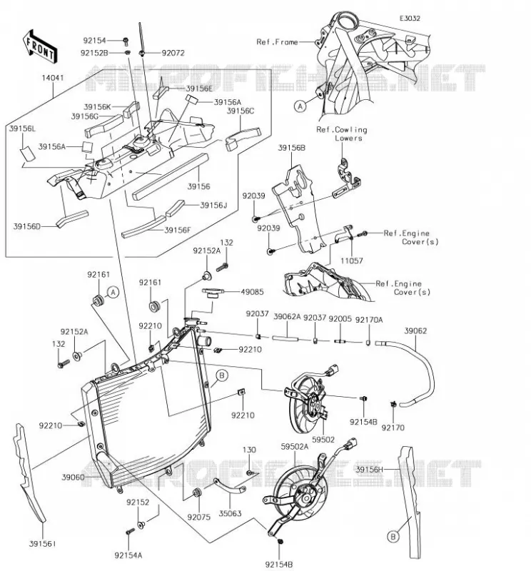 RADIATEUR Kawasaki MOTOS 1000 2018 NINJA H2 SX SE  ZX1002BJF