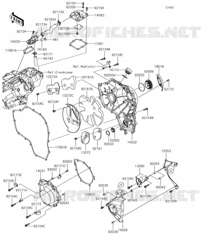 COUVERCLES MOTEUR Kawasaki MOTOS 1000 2018 NINJA H2 SX  ZX1002BJF