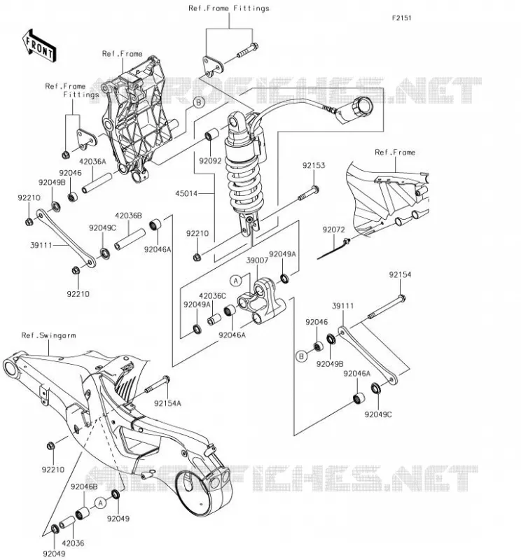 SUSPENSION/AMORTISSEUR Kawasaki MOTOS 1000 2018 NINJA H2 SX  ZX1002BJF
