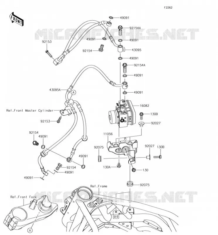 DURITE DE FREIN Kawasaki MOTOS 1000 2018 NINJA H2R  ZX1000YJF