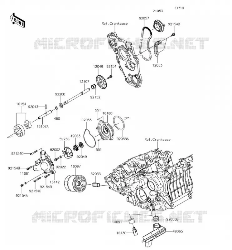 POMPE A HUILE/FILTRE &Agrave; HUILE Kawasaki MOTOS 1000 2018 NINJA H2R  ZX1000YJF