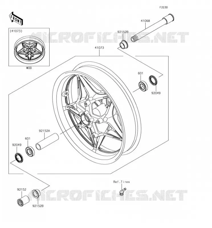 ROUE AVANT Kawasaki MOTOS 1000 2018 NINJA H2R  ZX1000YJF