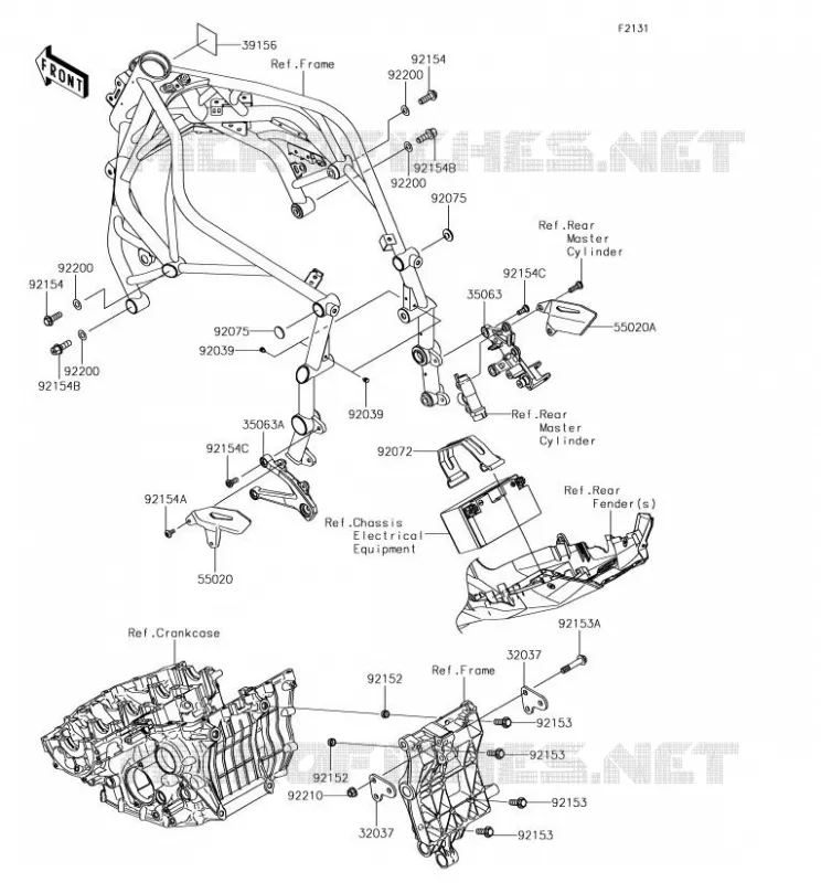 PIECE DE CADRE (COUVERTURE) Kawasaki MOTOS 1000 2018 NINJA H2R  ZX1000YJF