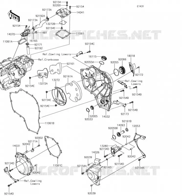 COUVERCLES MOTEUR Kawasaki MOTOS 1000 2018 NINJA H2  ZX1000XJFA