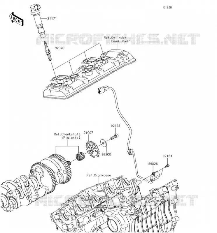 SYSTEME D&acute;ALLUMAGE Kawasaki MOTOS 1000 2018 NINJA H2  ZX1000XJFA