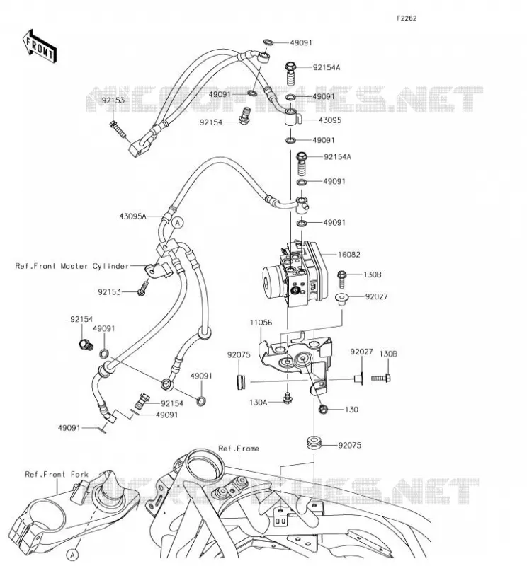 DURITE DE FREIN Kawasaki MOTOS 1000 2017 NINJA H2R  ZX1000YHF