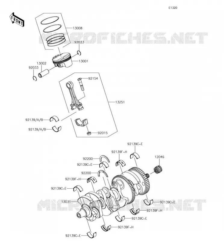 VILEBREQUIN/PISTON Kawasaki MOTOS 1000 2017 NINJA H2R  ZX1000YHF