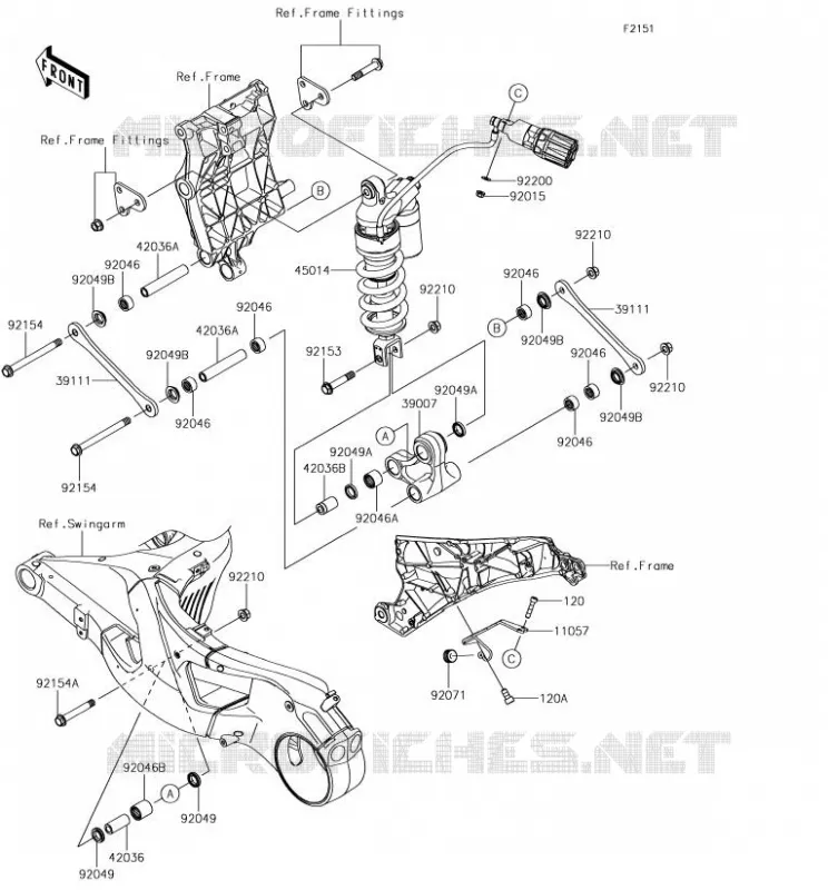 SUSPENSION/AMORTISSEUR Kawasaki MOTOS 1000 2017 NINJA H2R  ZX1000YHF