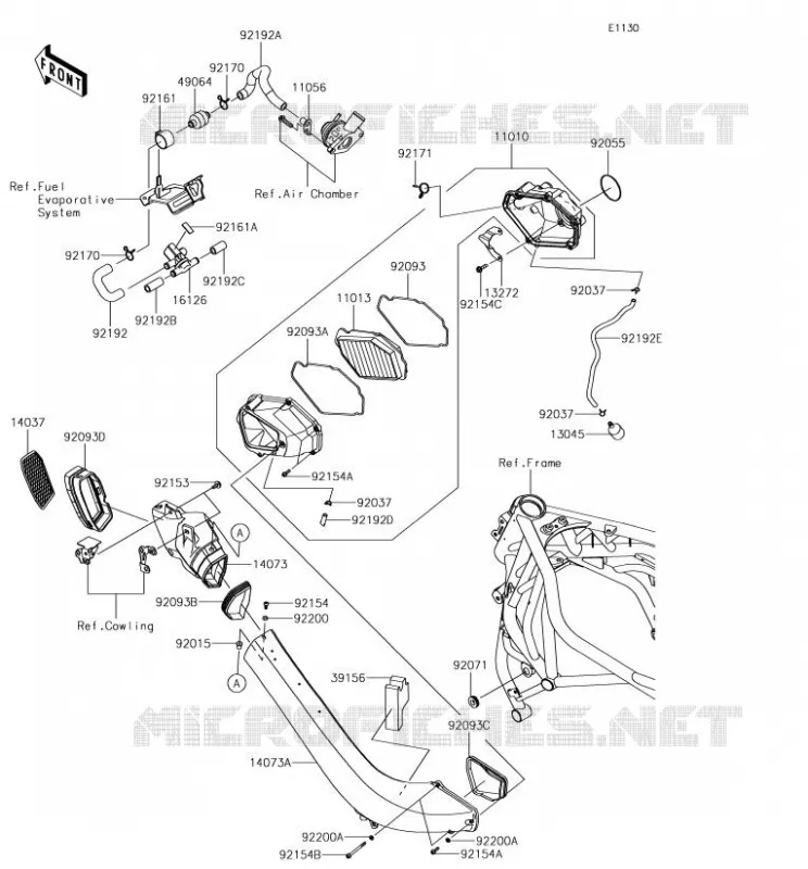 FILTRE A AIR Kawasaki MOTOS 1000 2018 NINJA H2 SX  ZX1002AJF