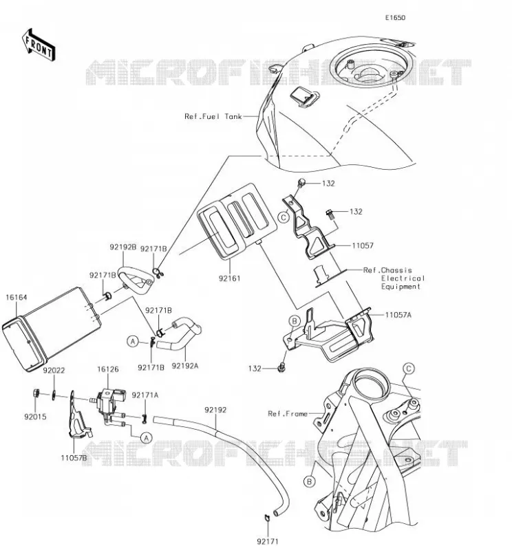 SYSTEME D'EVAPORATION CARBURANT Kawasaki MOTOS 1000 2018 NINJA H2 SX  ZX1002AJF