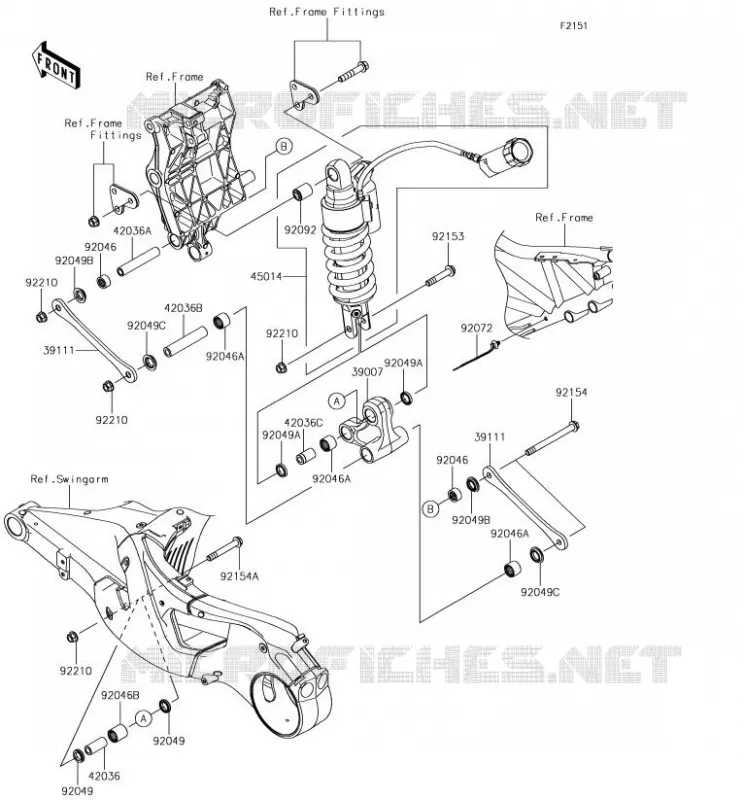 SUSPENSION/AMORTISSEUR Kawasaki MOTOS 1000 2018 NINJA H2 SX  ZX1002AJF