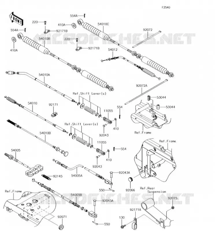 CABLES Kawasaki SSV 620 2018 MULE 4010 TRANS 4X4  KAF620VJF