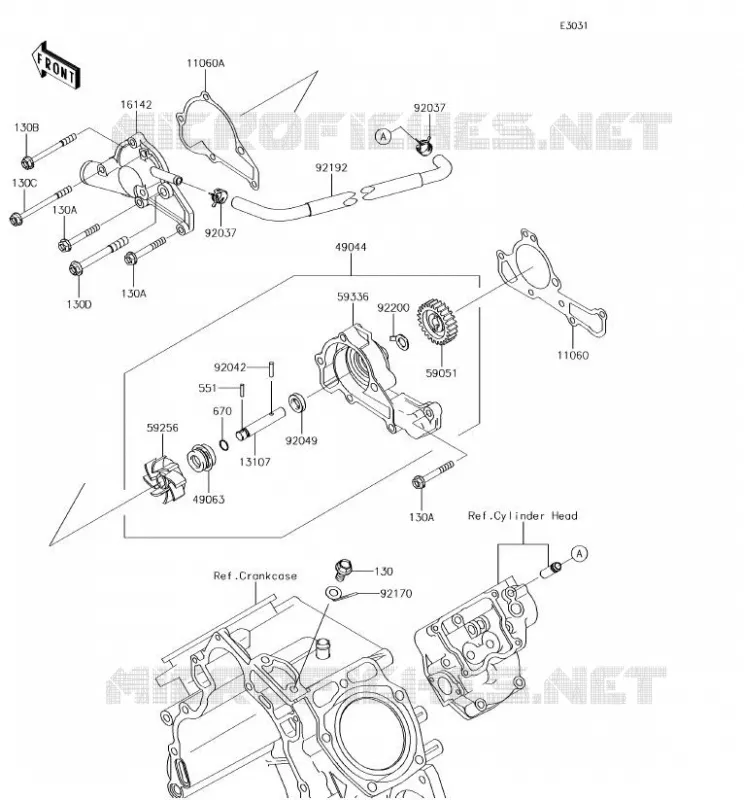 POMPE &Agrave; EAU Kawasaki SSV 620 2018 MULE 4010 4X4  KAF620TJF