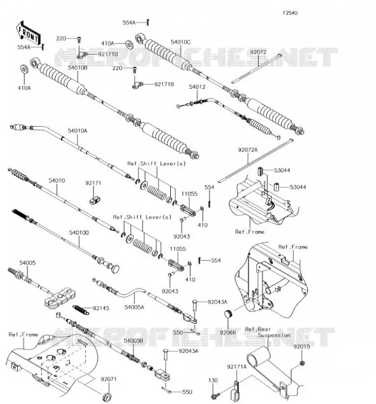 CABLES Kawasaki SSV 620 2018 MULE 4010 TRANS 4X4  KAF620RJF