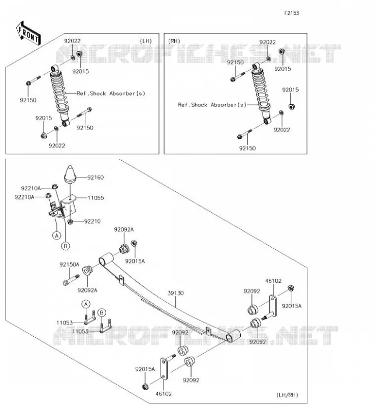 SUSPENSION ARRI&Egrave;RE Kawasaki SSV 620 2018 MULE 4010 TRANS 4X4  KAF620RJF