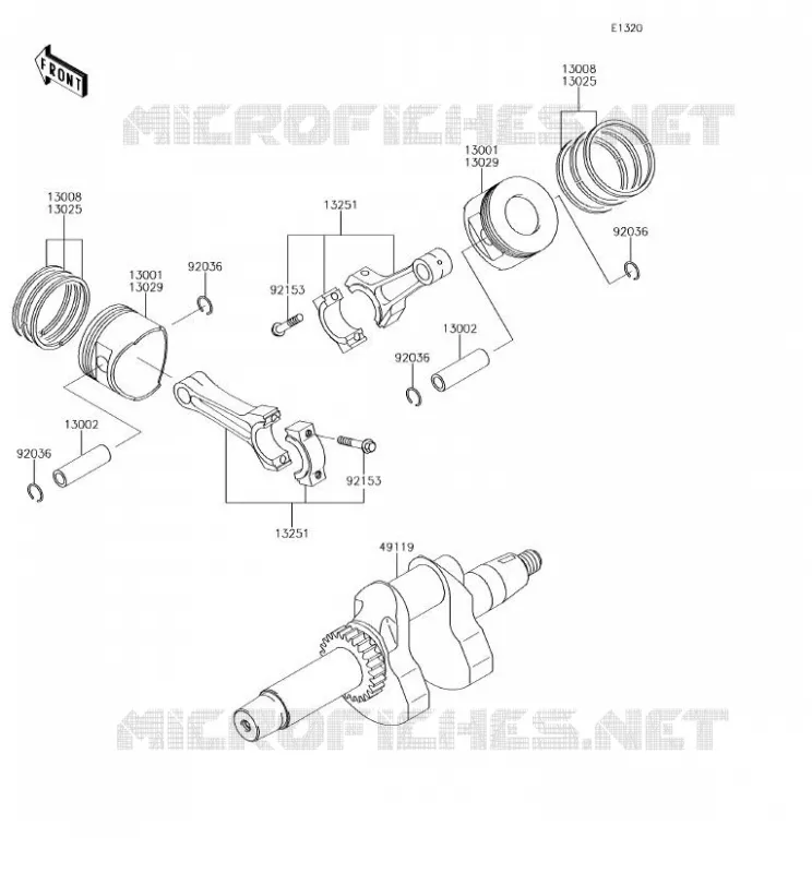 VILEBREQUIN/PISTON Kawasaki SSV 620 2018 MULE 4010 TRANS 4X4  KAF620RJF