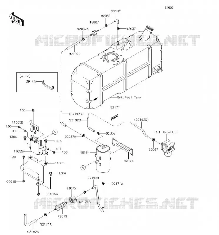 SYSTEME D'EVAPORATION CARBURANT Kawasaki SSV 620 2018 MULE 4010 TRANS 4X4  KAF620SJF