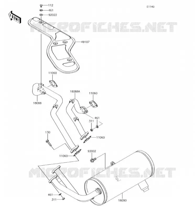 &Eacute;CHAPPEMENT Kawasaki SSV 620 2018 MULE 4010 4X4  KAF620MJF