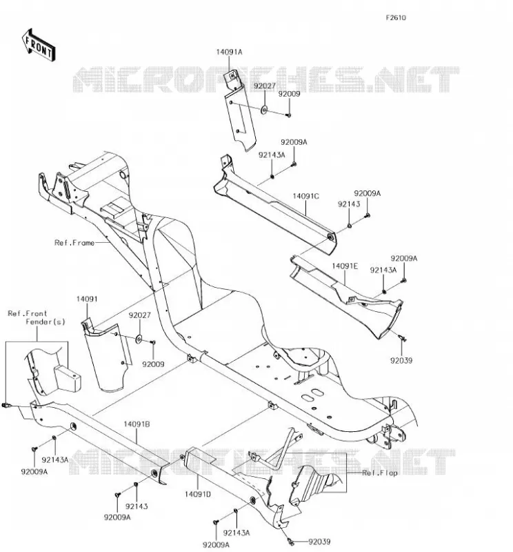 CACHE LAT&Eacute;RAL/GARDE CHAINE Kawasaki SSV 620 2018 MULE 4000  KAF620PJF