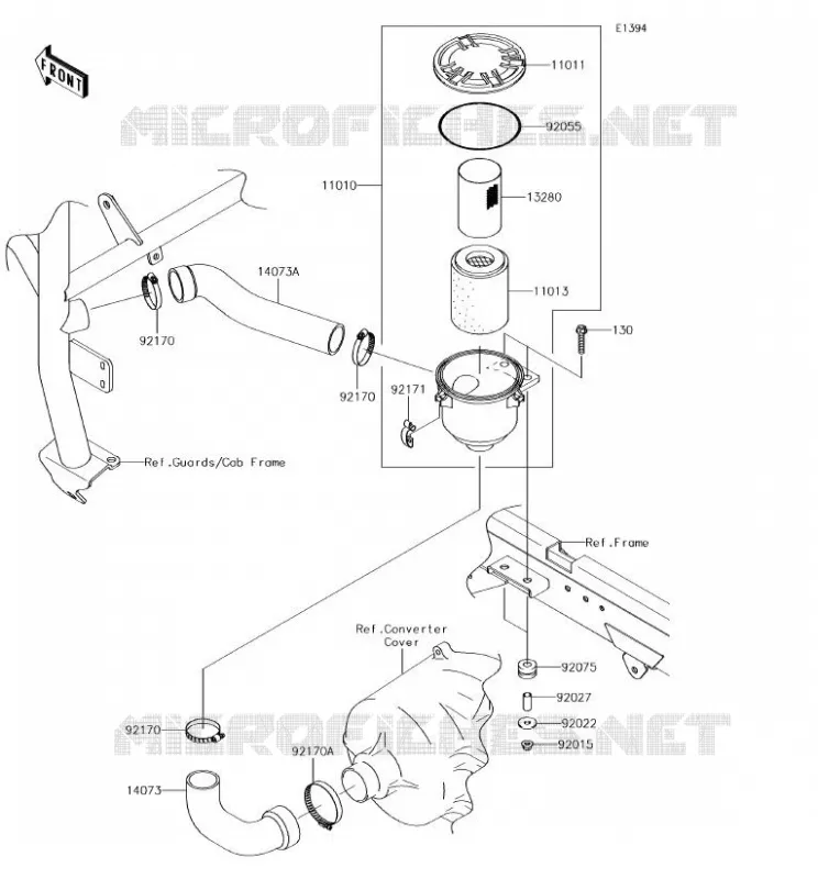 FILTRE A AIR - CONVERTISSEUR Kawasaki SSV 620 2018 MULE 4000  KAF620PJF