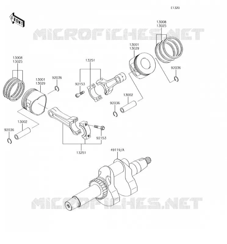 VILEBREQUIN/PISTON Kawasaki SSV 620 2018 MULE 4000  KAF620PJF