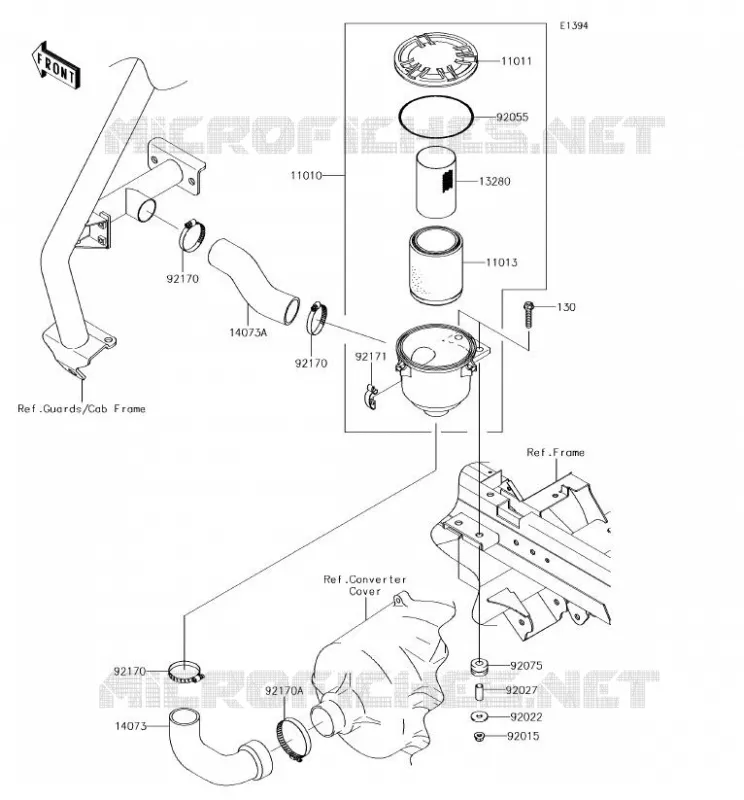 FILTRE A AIR - CONVERTISSEUR Kawasaki SSV 620 2018 MULE 4000 TRANS  KAF620WJF