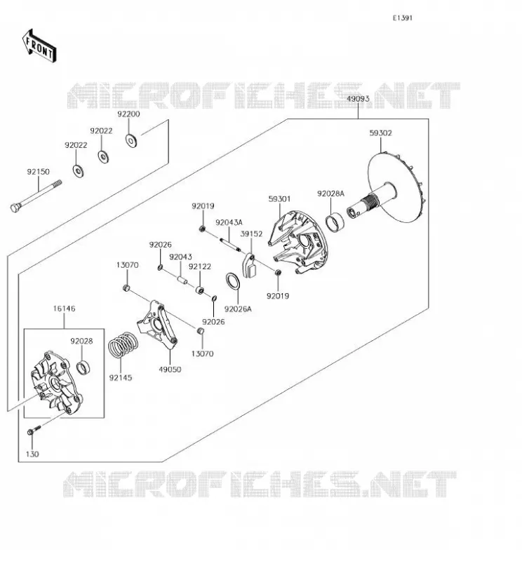 VARIATEUR Kawasaki SSV 620 2018 MULE 4000 TRANS  KAF620WJF