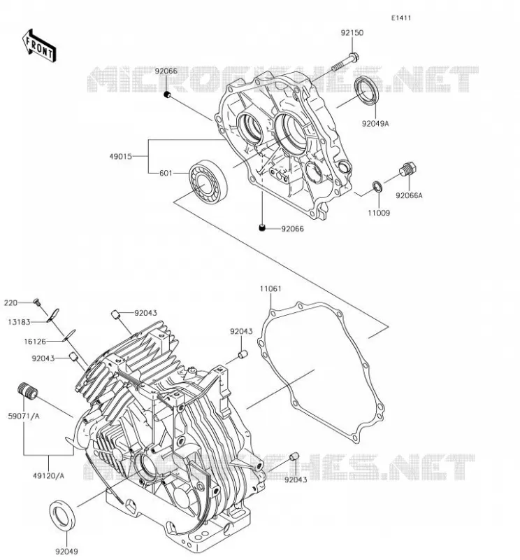 CARTER MOTEUR(S) Kawasaki SSV 400 2018 MULE SX  KAF400NJF