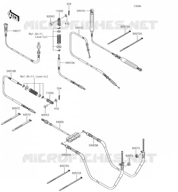 CABLES Kawasaki SSV 400 2018 MULE SX  KAF400NJF