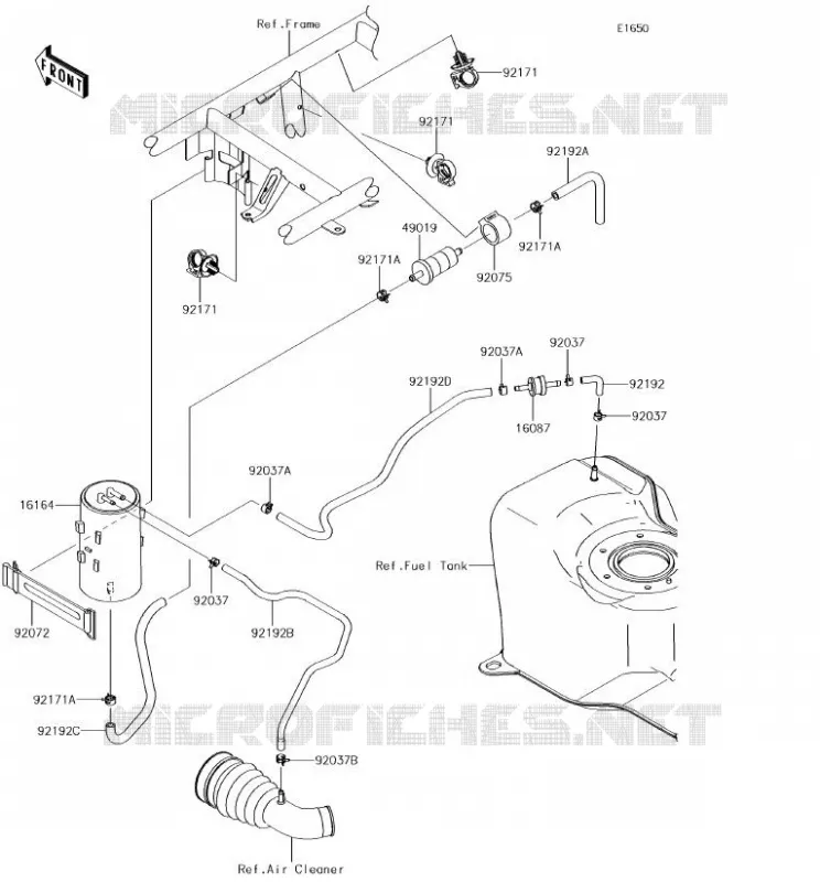 SYSTEME D'EVAPORATION CARBURANT Kawasaki SSV 400 2018 MULE SX 4X4  KAF400KJF