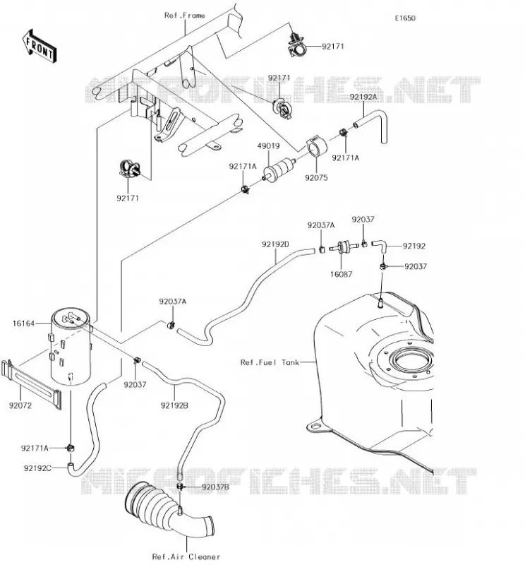 SYSTEME D'EVAPORATION CARBURANT Kawasaki SSV 400 2018 MULE SX 4X4  KAF400HJF