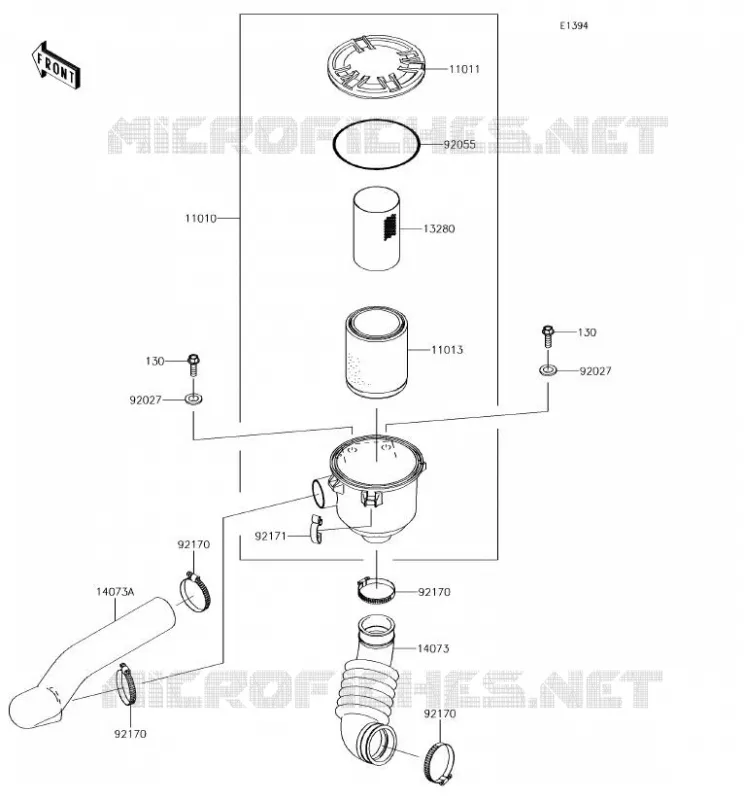 FILTRE A AIR - CONVERTISSEUR Kawasaki SSV 400 2018 MULE SX 4X4  KAF400HJF