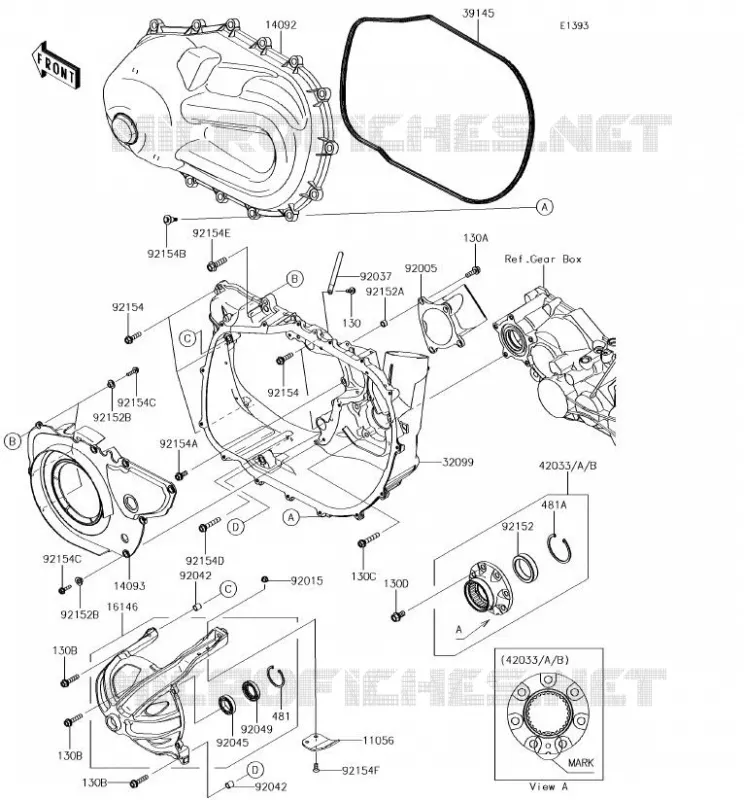 COUVERCLE CONVERTISSEUR Kawasaki SSV 1000 2018 MULE PRO-DX  KAF1000EJF