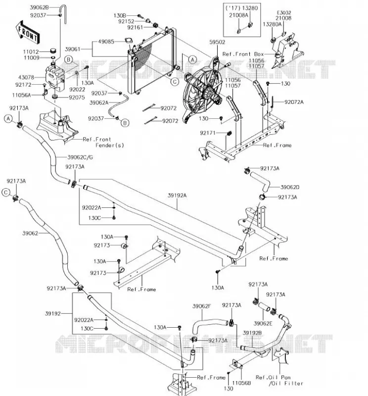 RADIATEUR Kawasaki SSV 1000 2018 MULE PRO-DX  KAF1000EJF