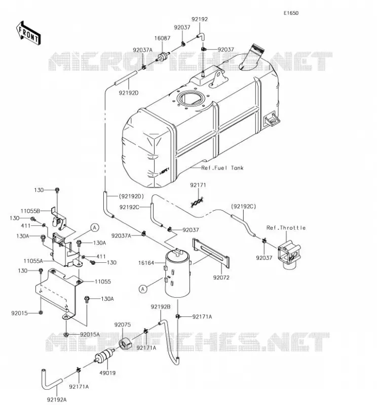 SYSTEME D'EVAPORATION CARBURANT Kawasaki SSV 620 2018 MULE 4010 TRANS 4X4  KAF620XJF