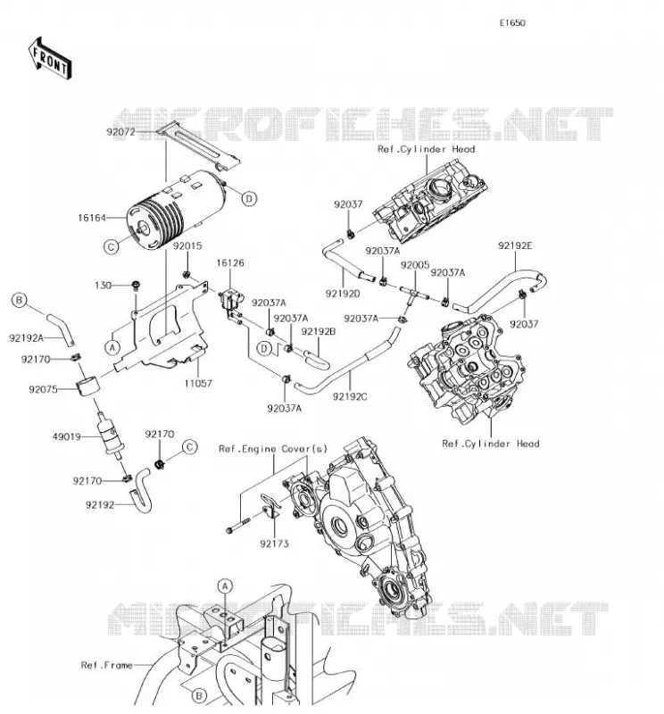 SYSTEME D'EVAPORATION CARBURANT(CA) Kawasaki SSV 800 2018 TERYX 4  KRT800FJF