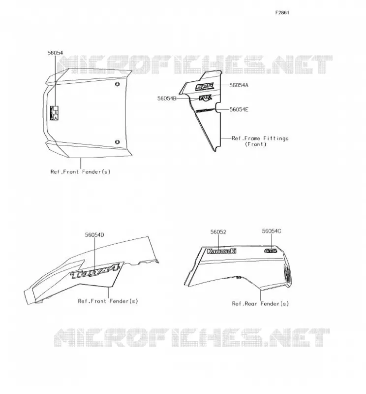 STICKER Kawasaki SSV 800 2018 TERYX 4  KRT800HJF