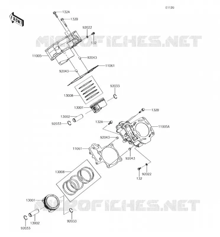 CYLINDRE/PISTON Kawasaki SSV 800 2018 TERYX 4  KRT800GJF