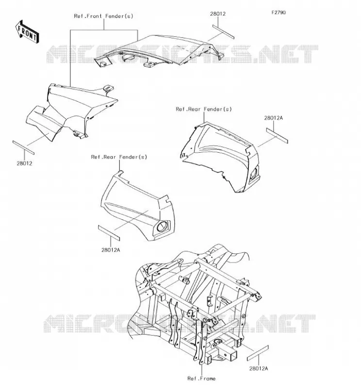 CATADIOPTRES(CN) Kawasaki SSV 800 2018 TERYX  KRF800GJFA